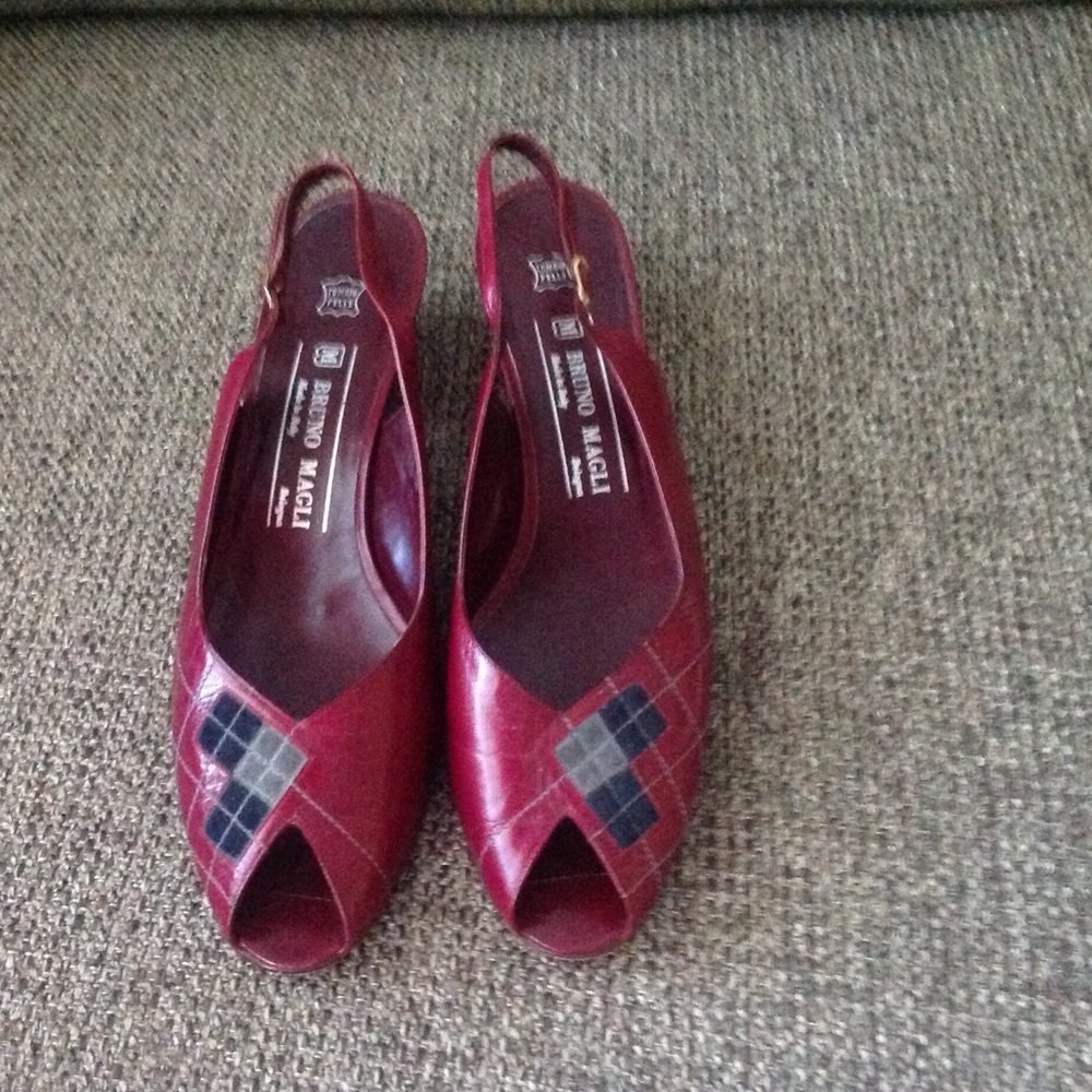 Vintage Bruno Magli Burgundy Leather Shoes